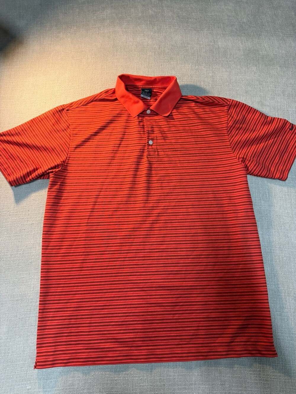 Nike Golf Dri-Fit UV Striped Performance Polo Shirt Red/Black